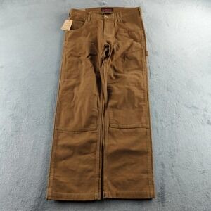 Tough Duck Pants Mens 34x32 Brown Canvas Carpenter Double Knees Skater Y2K Style